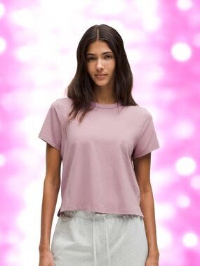 Lululemon Classic-Fit Cotton-Blend T-Shirt in Rose Blush Sz 6